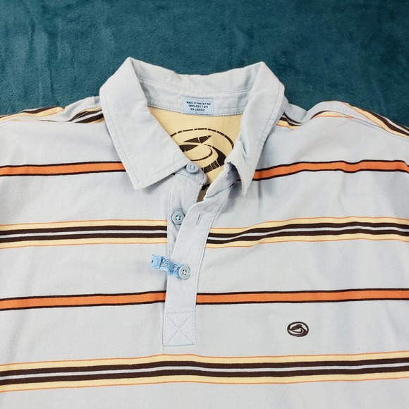 Kirra mens Blue Stripe Short Sleeved Collare Polo Shirt Size 2XL XXL 100% Cotton - Picture 6 of 11